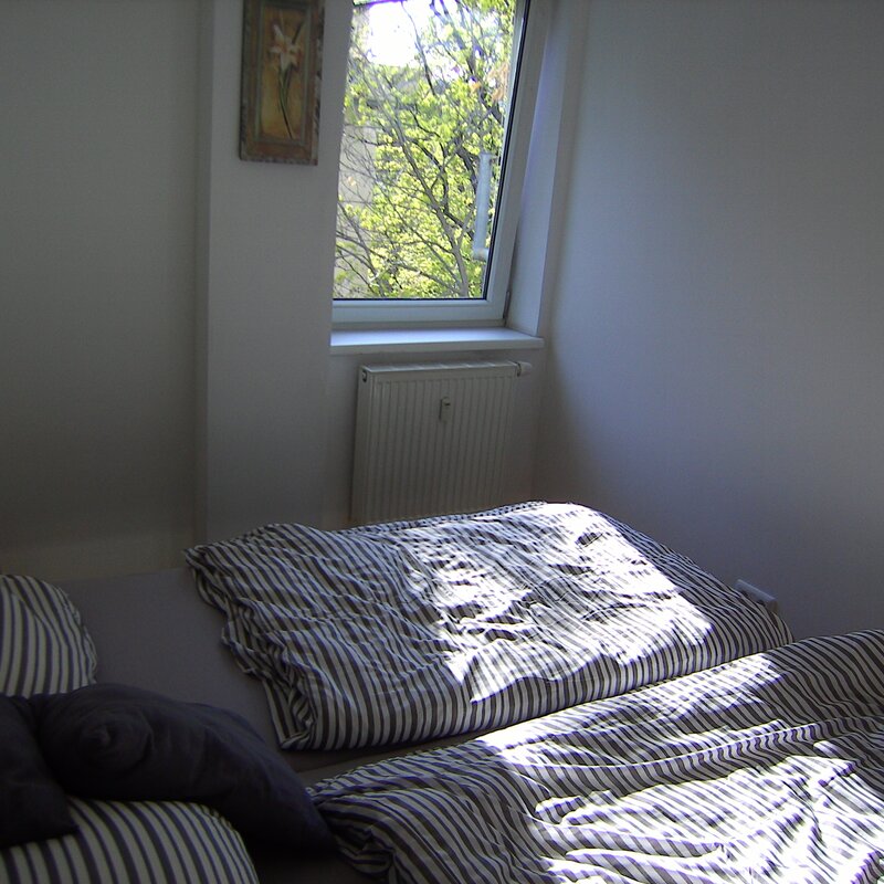 Bedroom with a view of the window