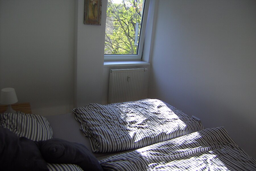 Bedroom with a view of the window