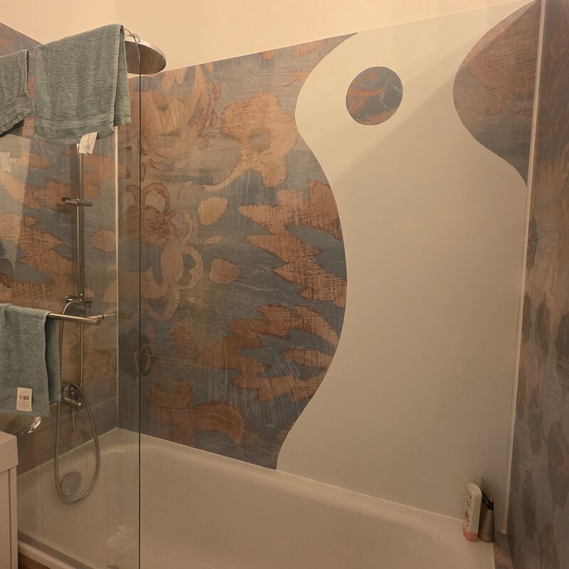Bath tube with shower