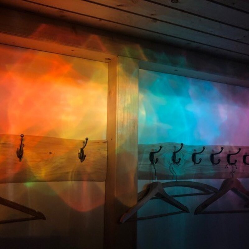 the light is natural sunlight coming through see-through tiles