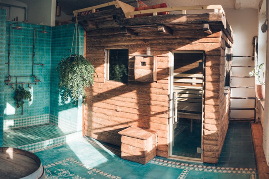 with platform for chillout and sleeping