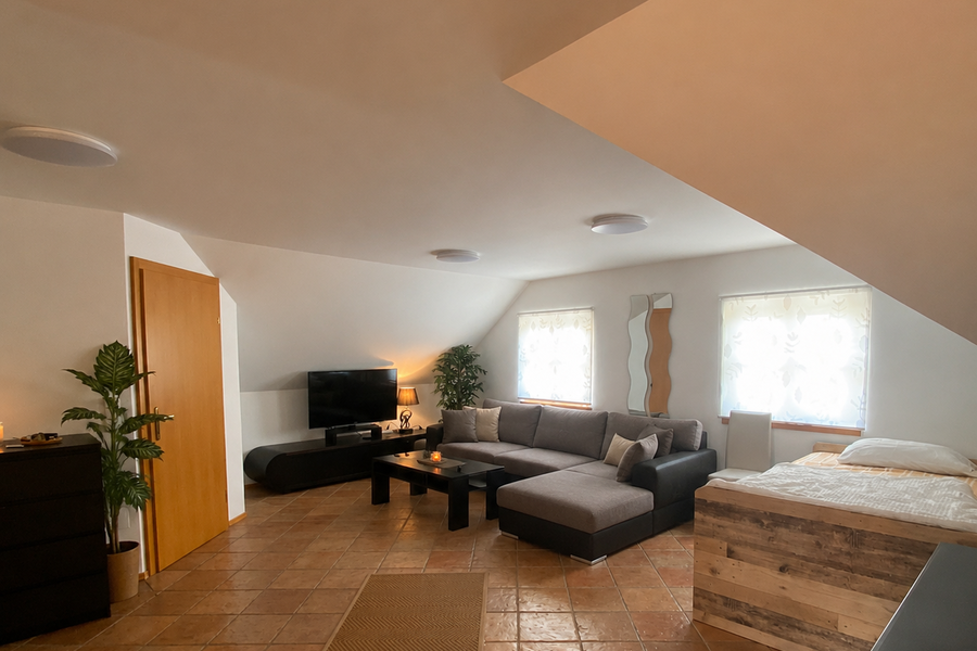Bright 1-room apartment with sleeping & living area – short-term rental & temporary housing for 1 to 6 months in Ansfelden