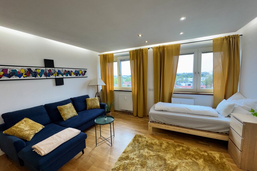 Möbliertes 1-Zimmer Apartment mit Panoramablick – Kurzzeitmiete & Wohnen auf Zeit in Linz für 1 bis 6 Monate.