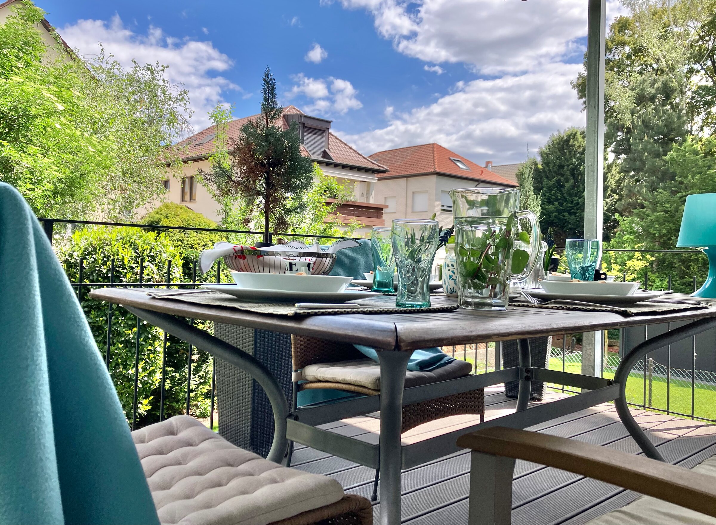 Sonnige Terrasse mit Gartenblick: 3-Zimmer Wohnung zur Kurzzeitmiete & Wohnen auf Zeit für 1 bis 6 Monate in Mannheim