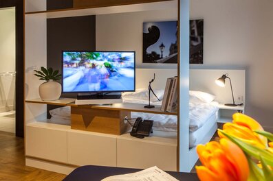 Modernes 1-Zimmer Apartment mit TV & Doppelbett – Kurzzeitmiete Wien, Wohnen auf Zeit für 1 bis 6 Monate