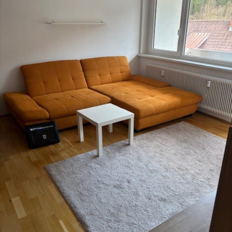 Wohnzimmer mit ausziehbarer Couch