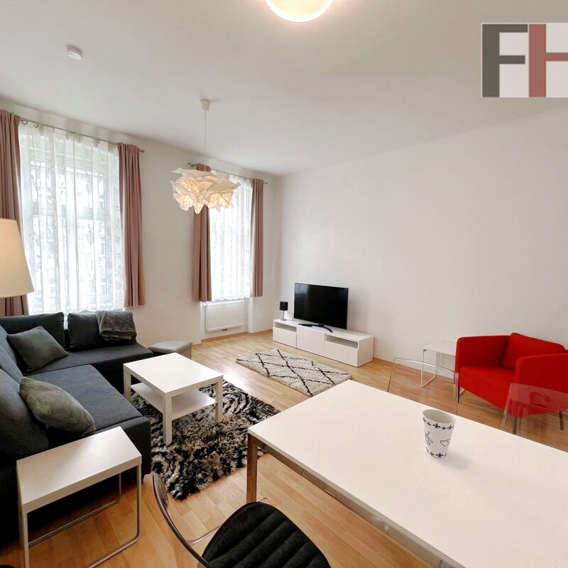 Gemütliches Wohnzimmer mit Ausziehcouch