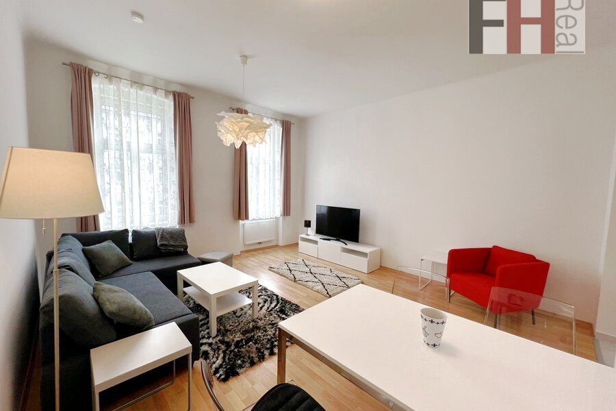 Gemütliches Wohnzimmer mit Ausziehcouch