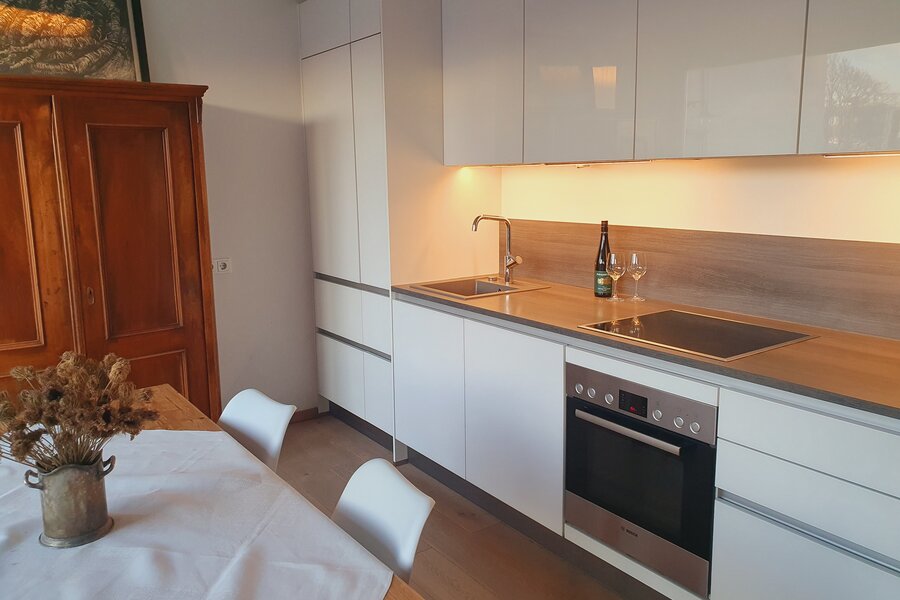 open kitchen in living room