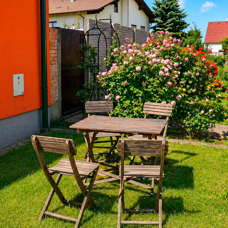 Sunny garden with seating area – 3-room apartment, short-term rental & temporary housing for 1 to 6 months in Neusiedl/Zaya