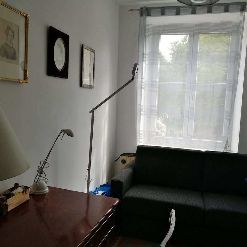 Das ist das Gästebett, ein sehr gutes Ausziehbett