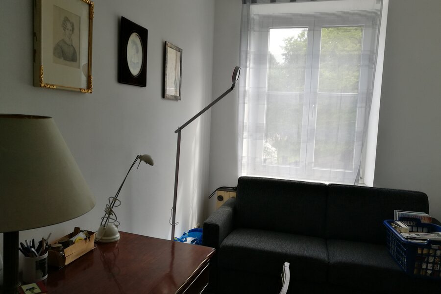 Das ist das Gästebett, ein sehr gutes Ausziehbett