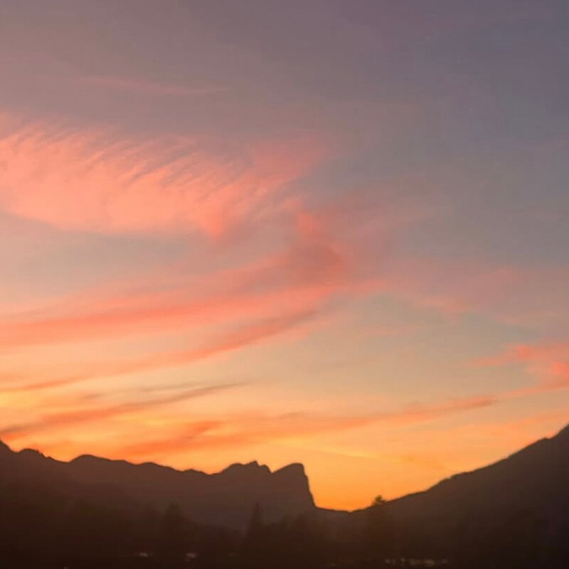 Sonnenuntergang vom Balkon