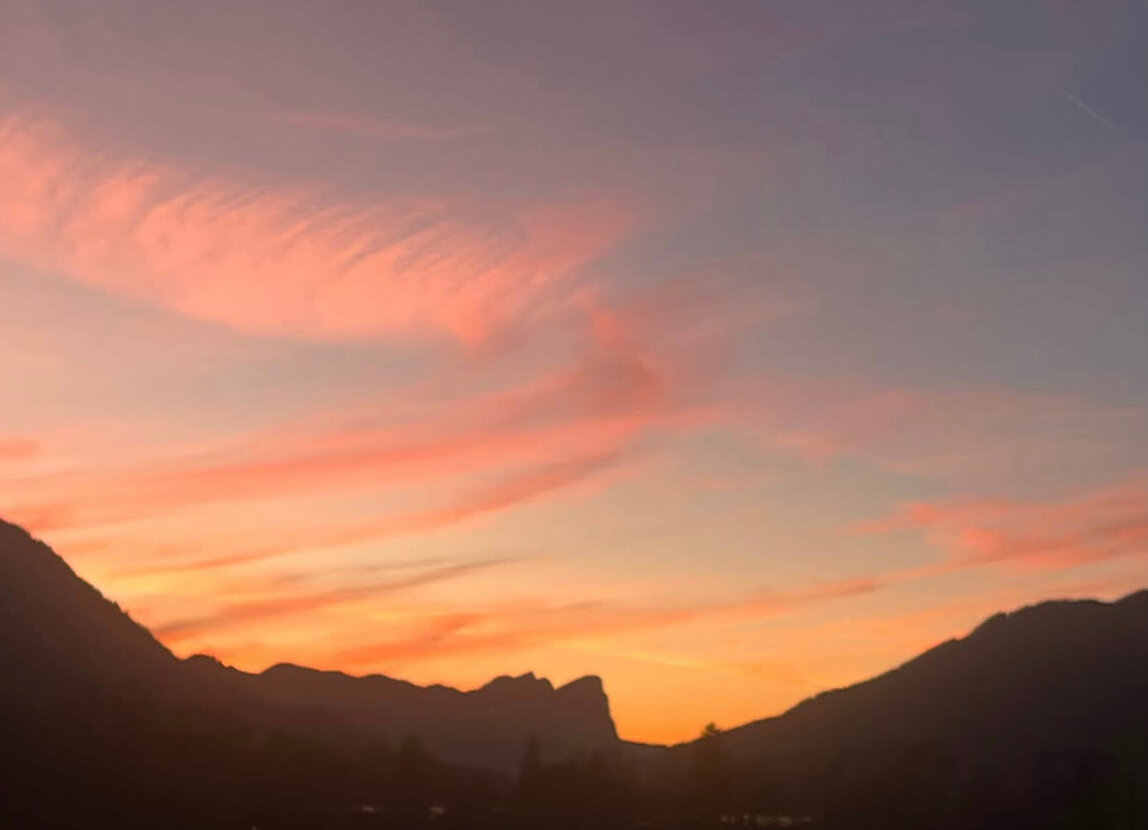 Sonnenuntergang vom Balkon