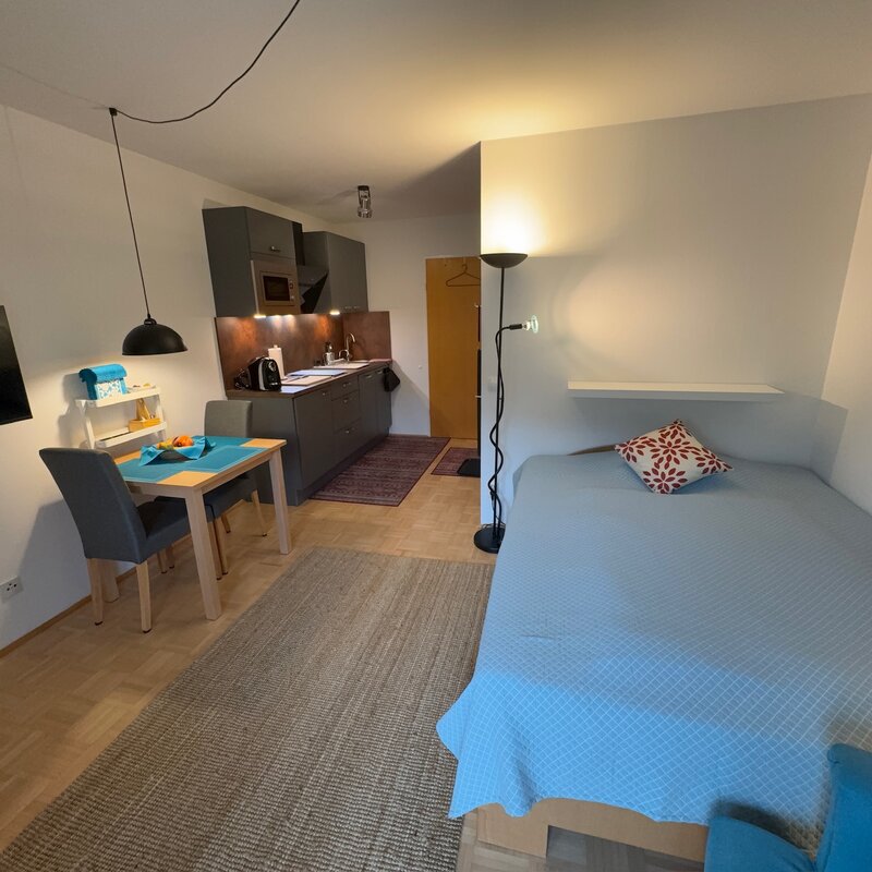 Helles 1-Zimmer Apartment mit Küchenzeile & Schlafbereich – Kurzzeitmiete & Wohnen auf Zeit für 1 bis 6 Monate in Innsbruck