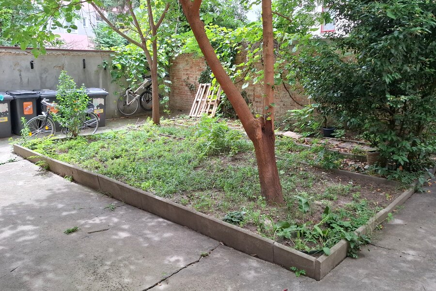 Radabstellmöglichkeit, Platz für Wäschespinne