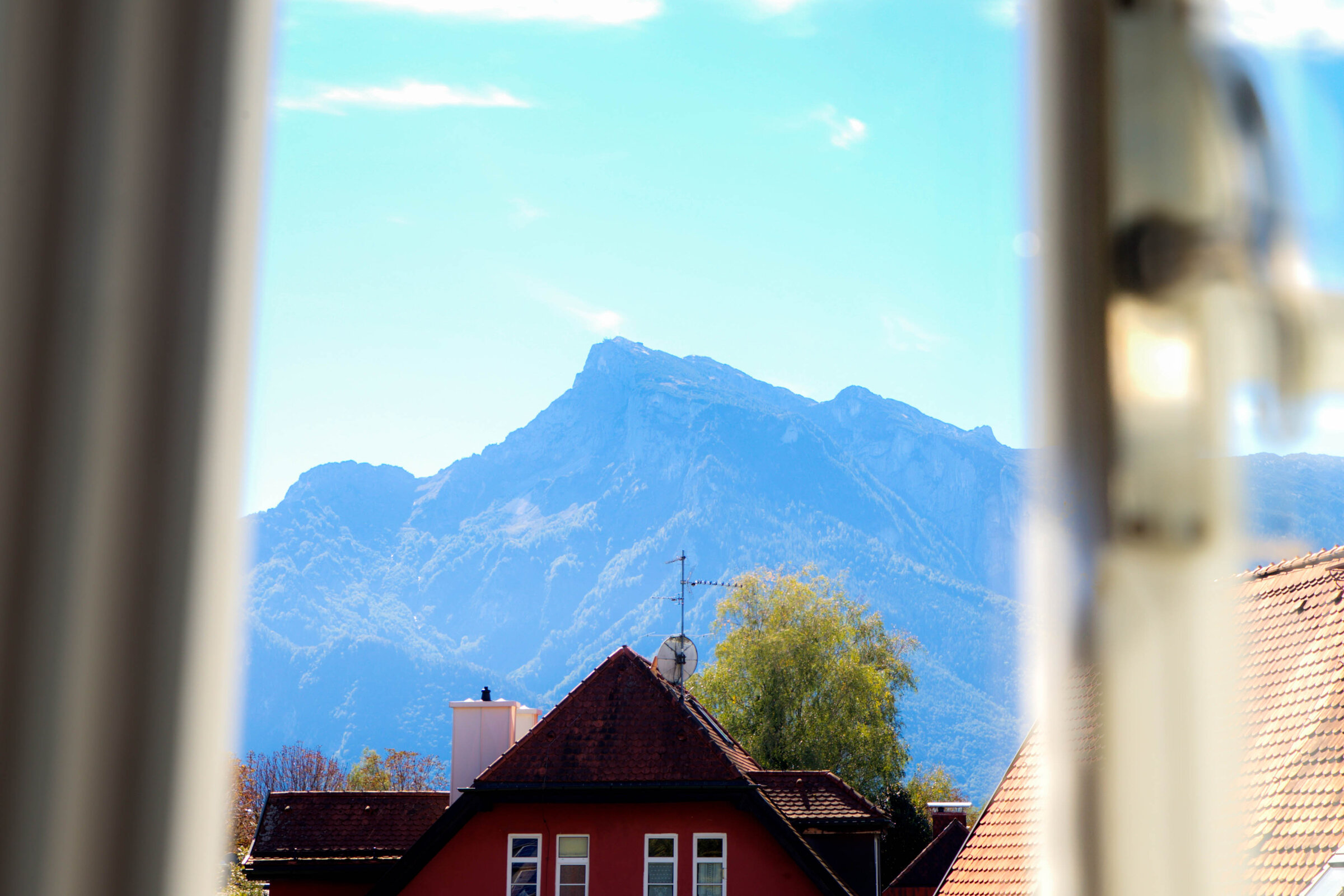 Blick auf den Untersberg vom Schlafzimmer