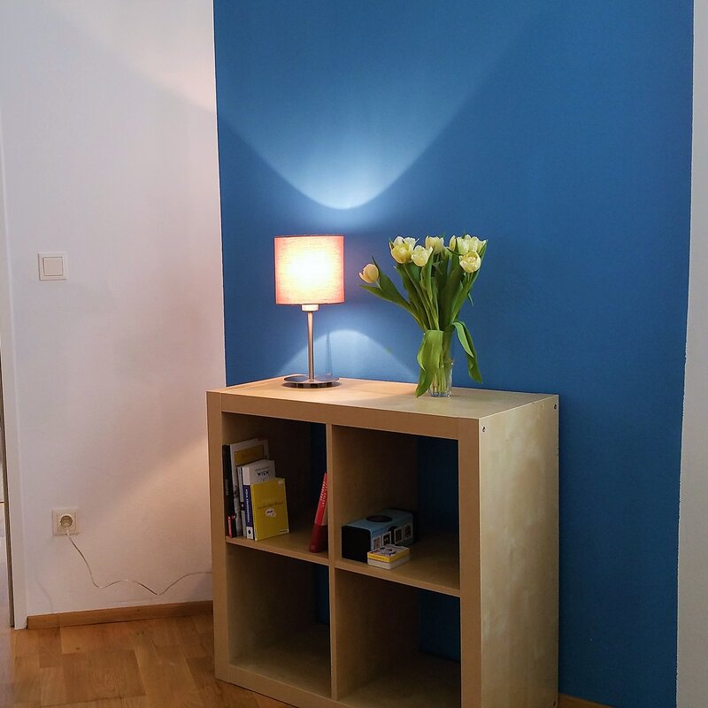 View from the bedroom into the living room