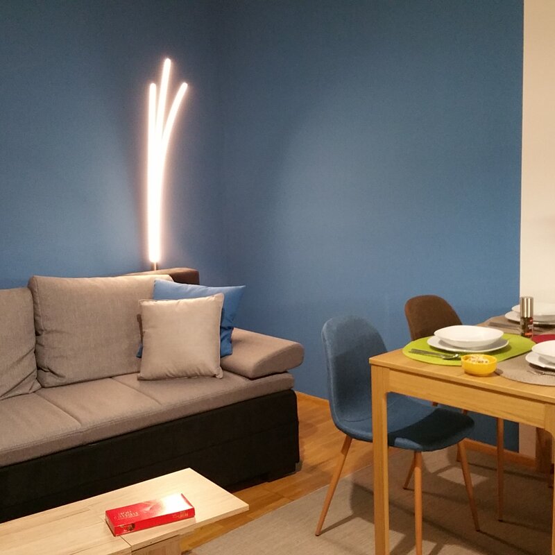 Living room - sofa-bed and dining table