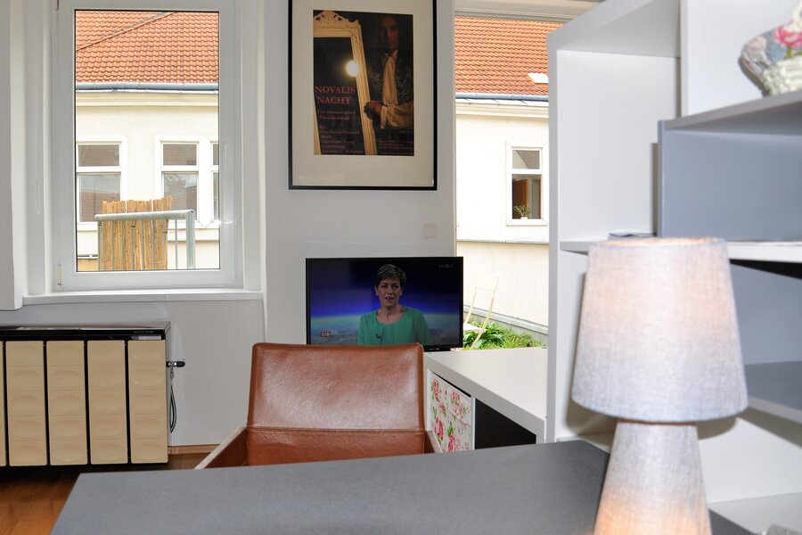 Watching TV from dinette