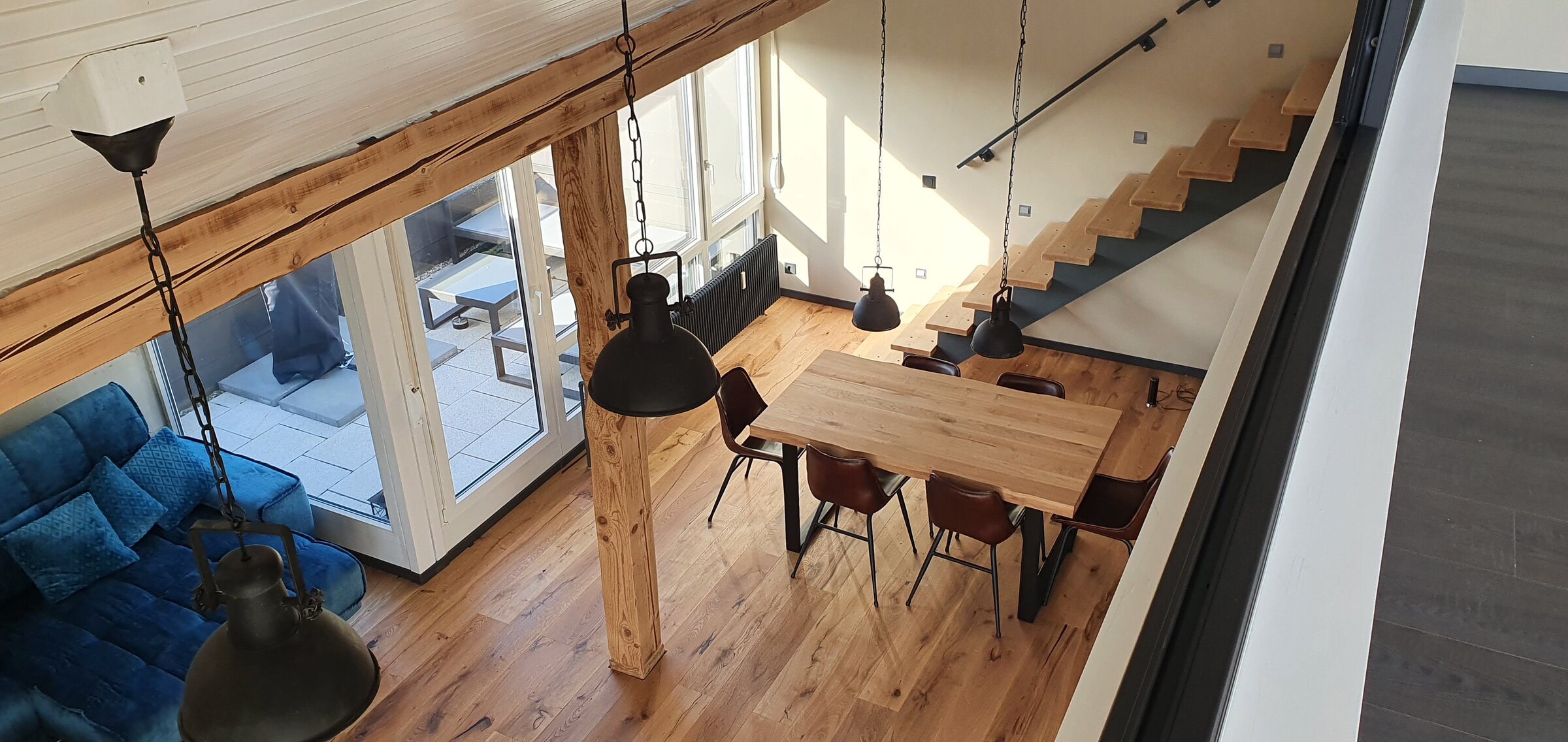 Dining area, loggia,Sofa from above