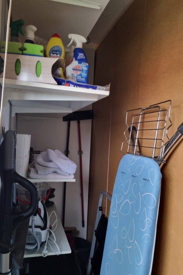 For vacuum cleaners, ironing board, - iron, broom, ...