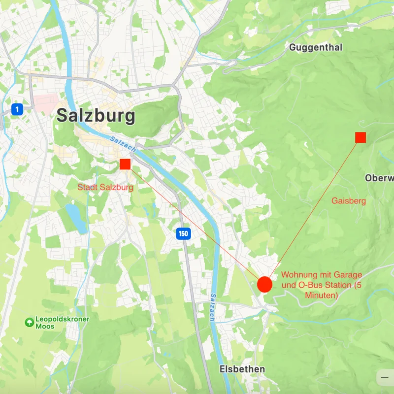 Lage am Fuße des Gaisbergs, direkt am Waldrand