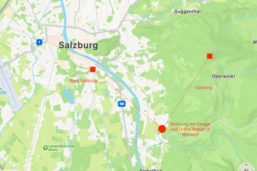 Lage am Fuße des Gaisbergs, direkt am Waldrand