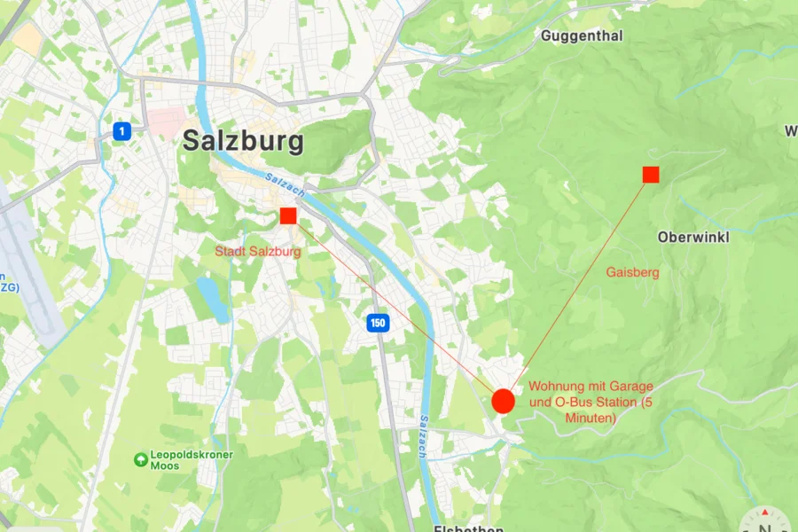 Lage am Fuße des Gaisbergs, direkt am Waldrand