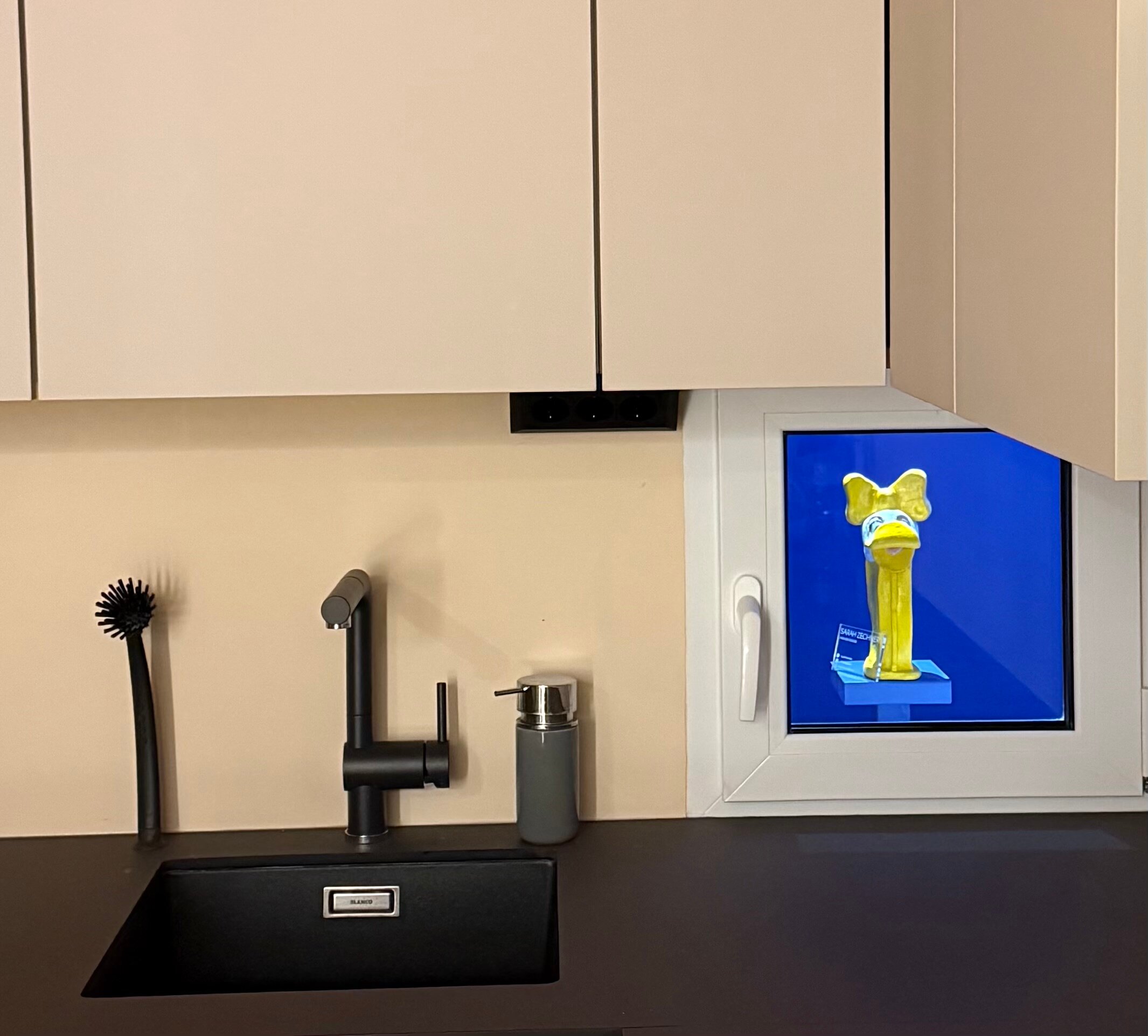 Daisy im Atrium hinter der Küche