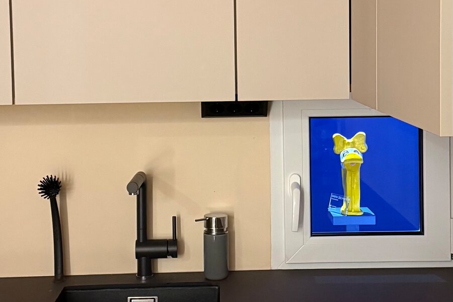 Kitchen With View To Daisy In The Atrium