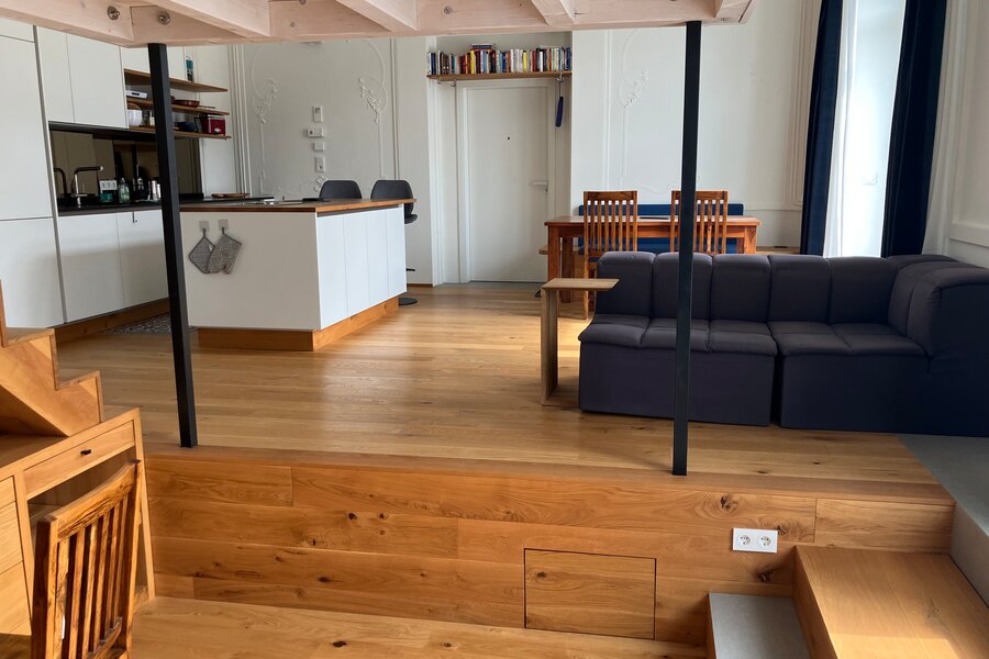 Blick vom Arbeitsbereich