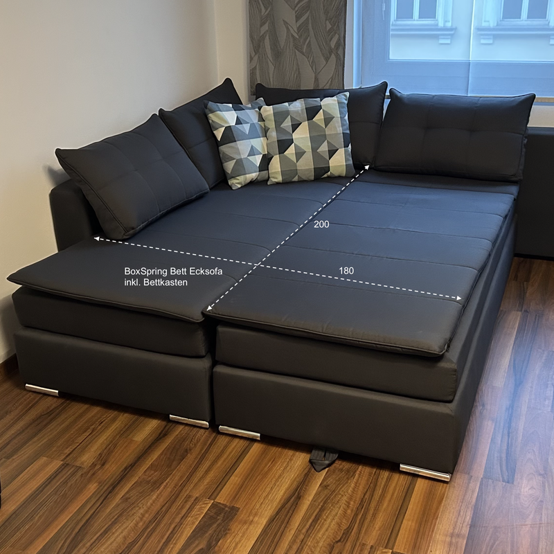 BoxSpring Bett Ecksofa inkl. Bettkasten