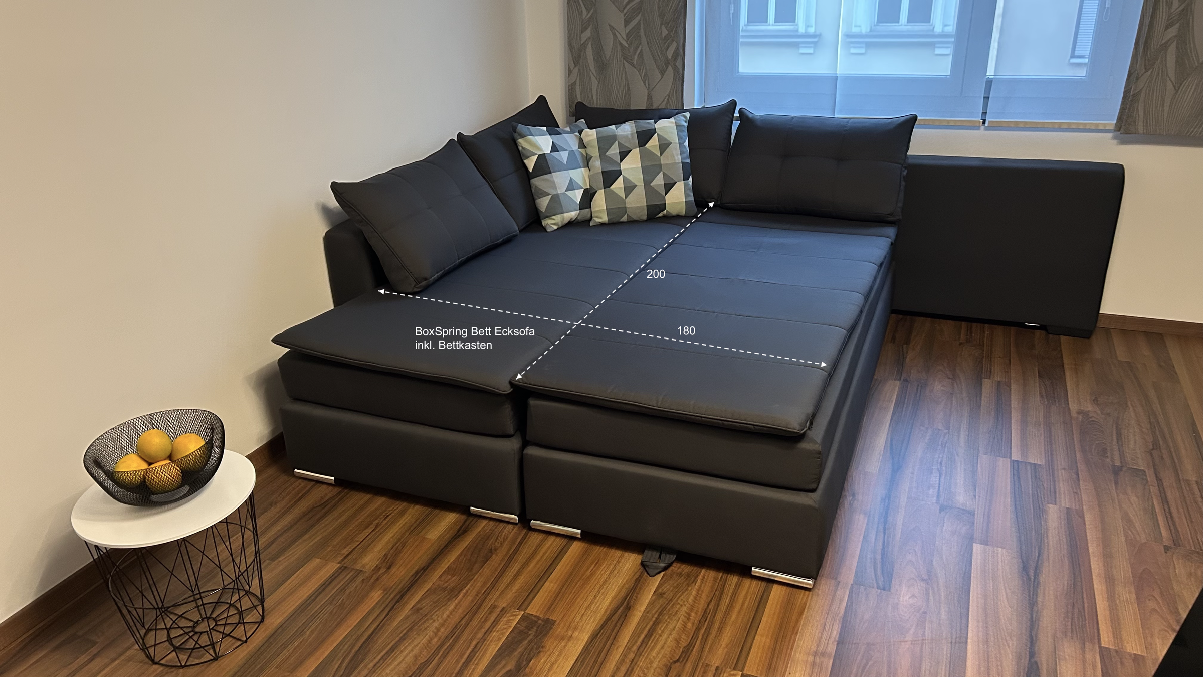 BoxSpring Bett Ecksofa inkl. Bettkasten