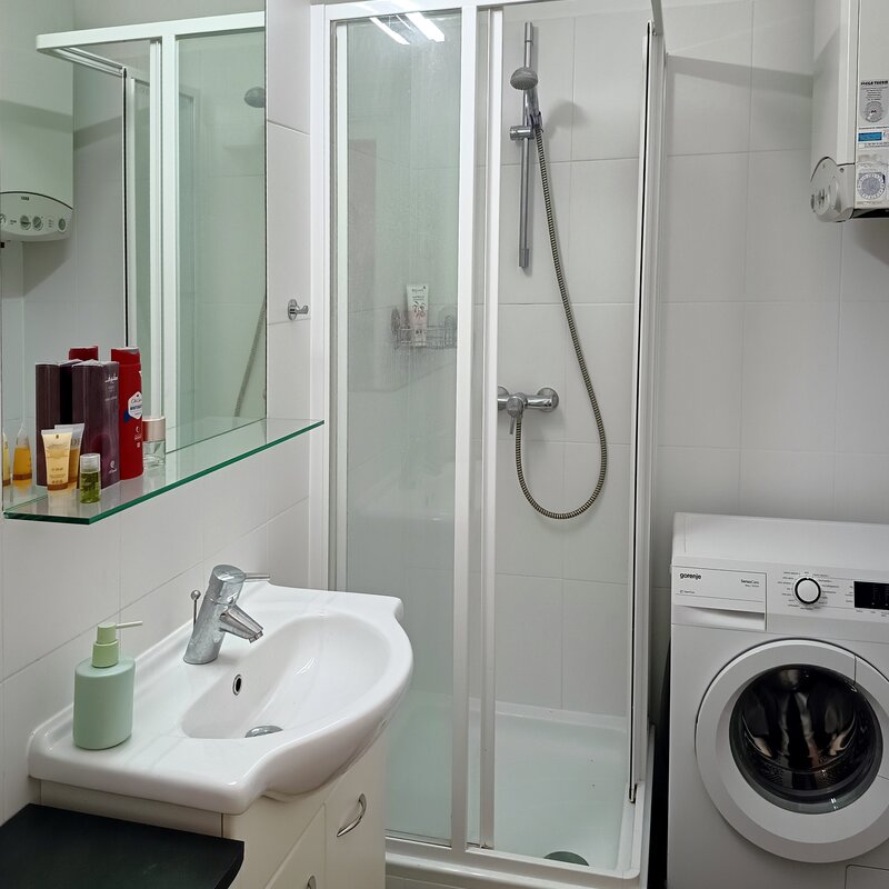 Shower, washing machine