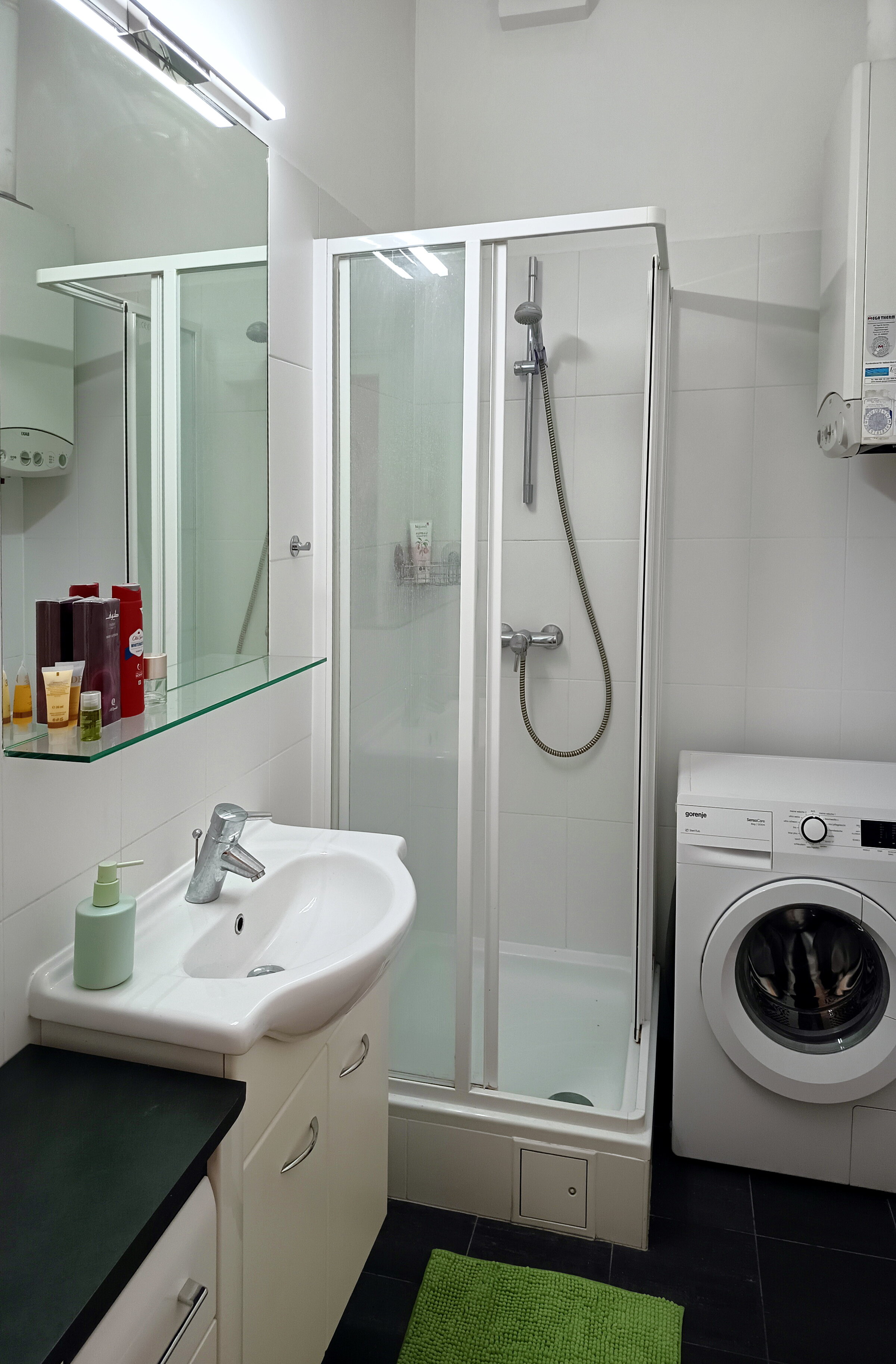 Shower, washing machine