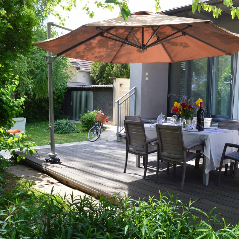 terrace with umbrella