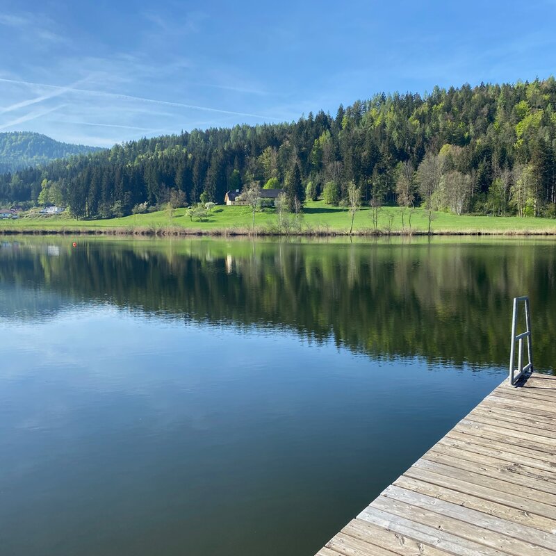 Wenige Minuten zu Fuss - der Hafner See / Strandbad