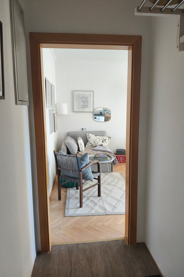 View from the hallway into the room Kitchen-living room 