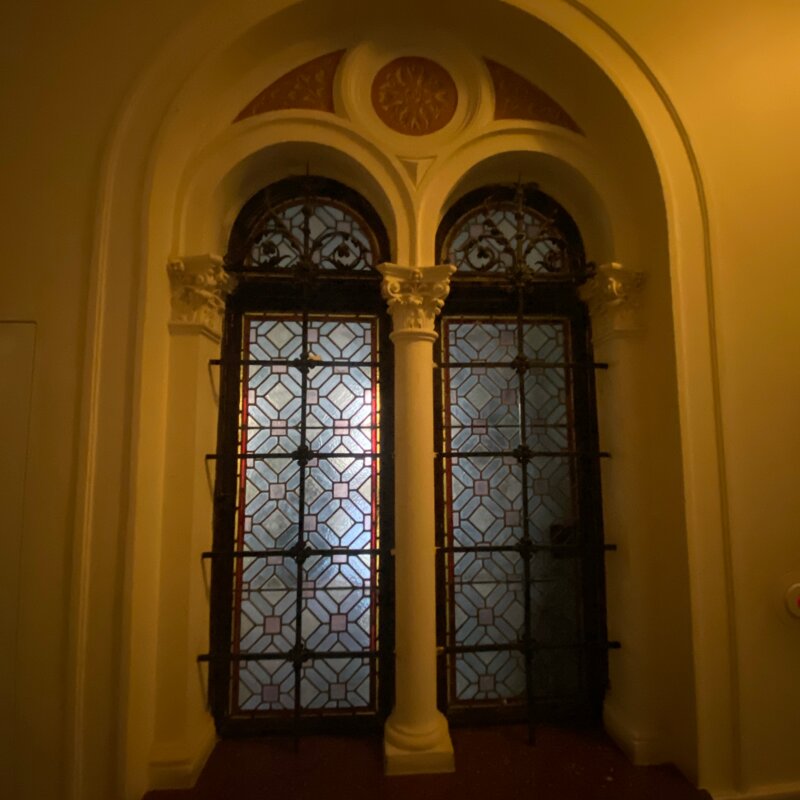 window in staircase