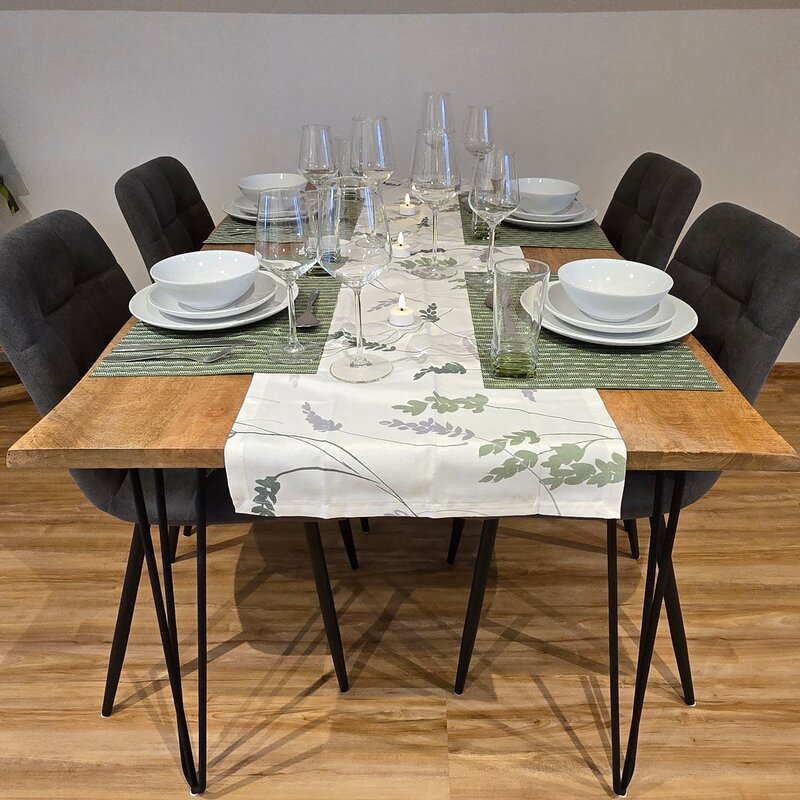 Solid wood dining table with 4 chairs