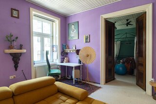 livingroom with view into bedroom