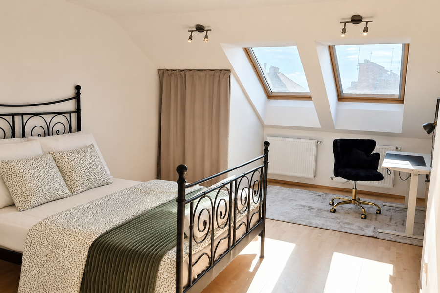 Bedroom with office
