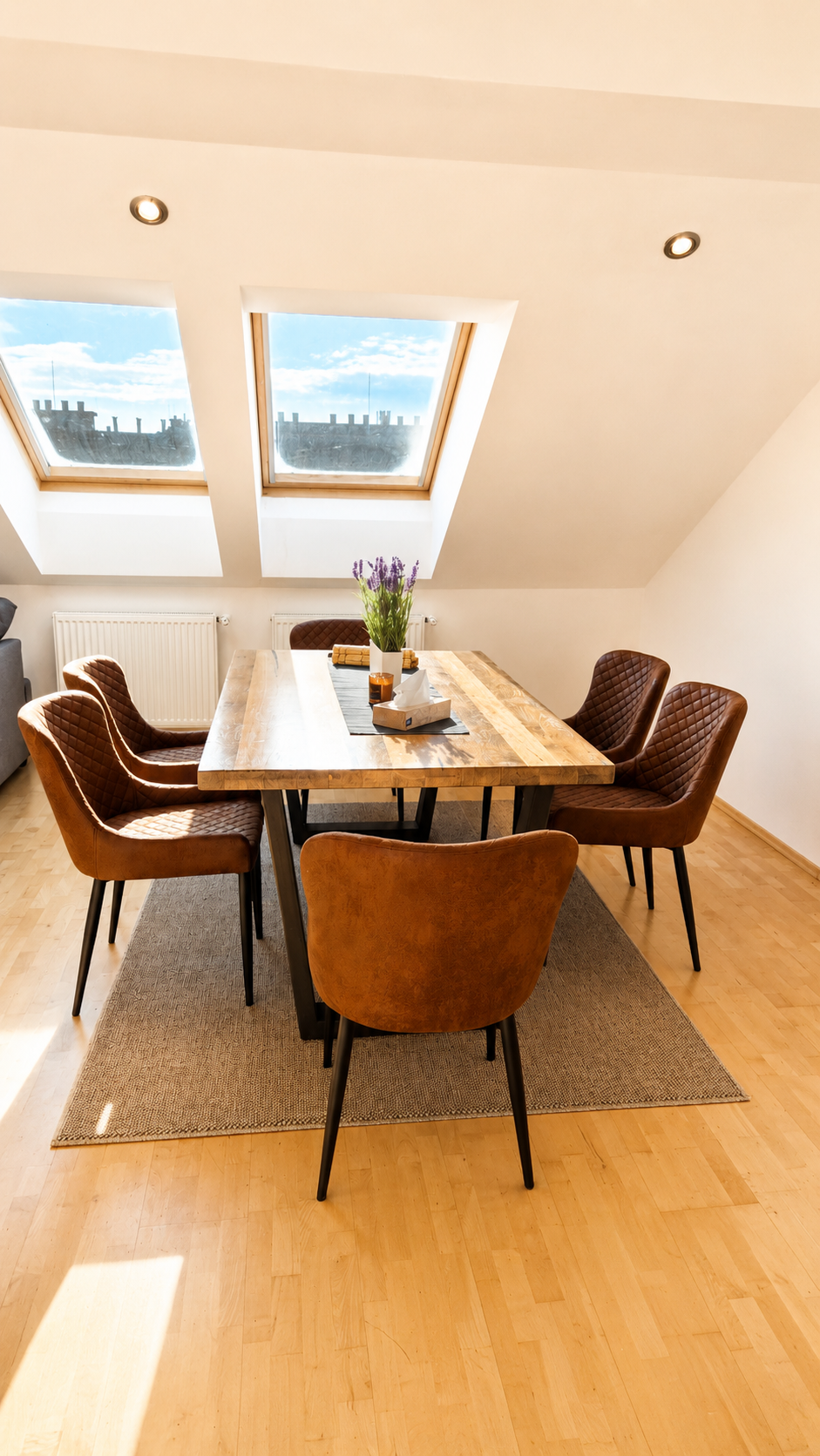 Elegant dining area with rustic wooden elements for 6 people | © Privat