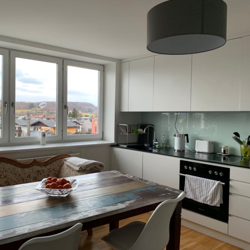 Spacious open-plan kitchen and living area as a shared common space