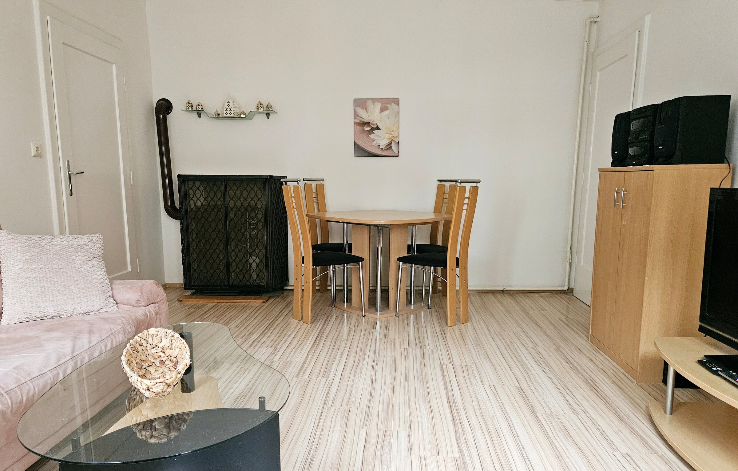 Dining table in living room