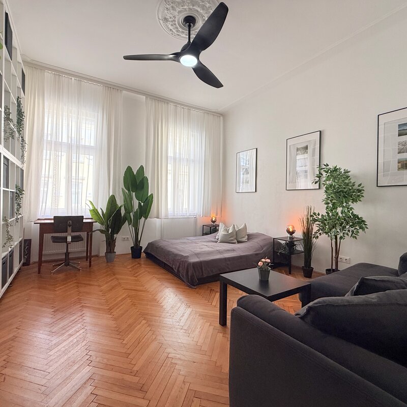 Helles 2-Zimmer Apartment mit Parkettboden & Deckenventilator – Kurzzeitmiete & Wohnen auf Zeit für 1 bis 6 Monate in Wien