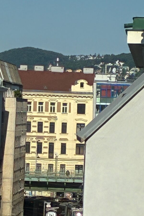 Von der Terrasse blickt man in die andere Richtung der Josefstädter Straße bis zum Wilhelminenberg. Von hier erreicht man auch rasch den Brunnenmarkt, einen der vielfältigsten Märkte Wiens mit außergewöhnlich großer Obst- und Gemüseauswahl sowie zahlreichen ethnischen Ständen. Direkt anschließend liegt der Yppenplatz mit seinen beliebten Samstags-Bauernmärkten sowie vielen angesagten Restaurants, Cafés und Bars.