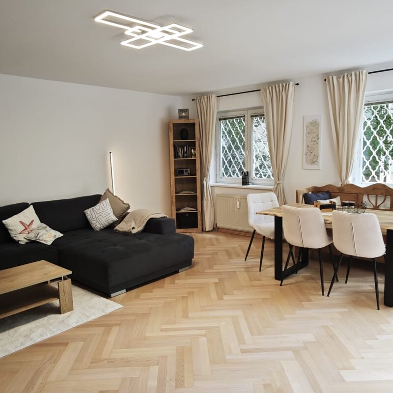 Living room with dining area
