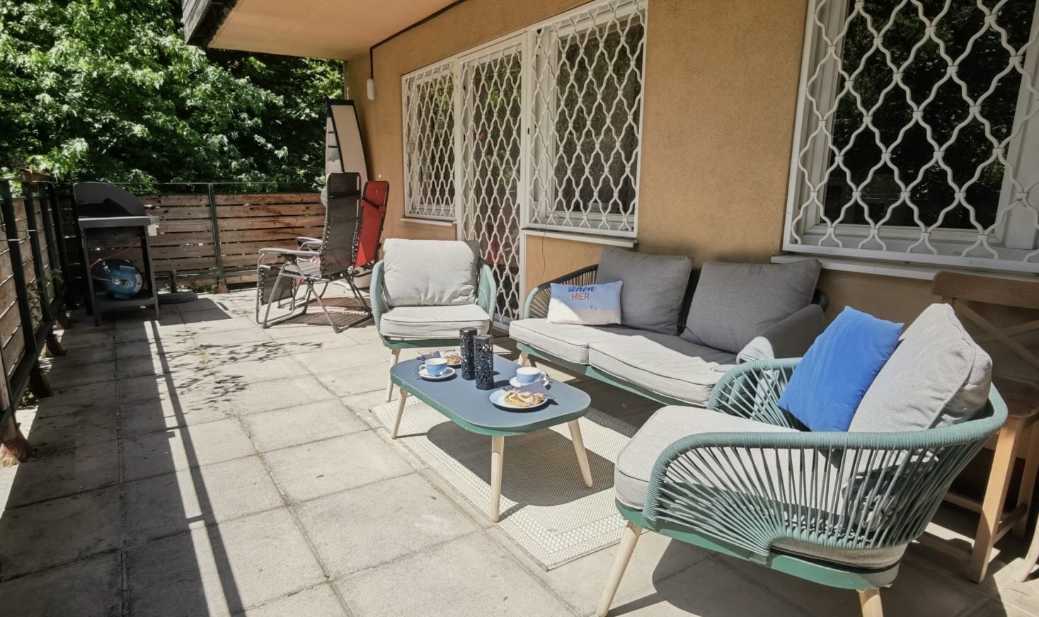 Patio with gas grill